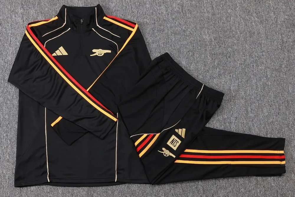 Arsenal 2025/2026 Arsenal Half-Pull Conjunto de entrenamiento Black retro style Camiseta de fútbol Set 2025/2026 — 7