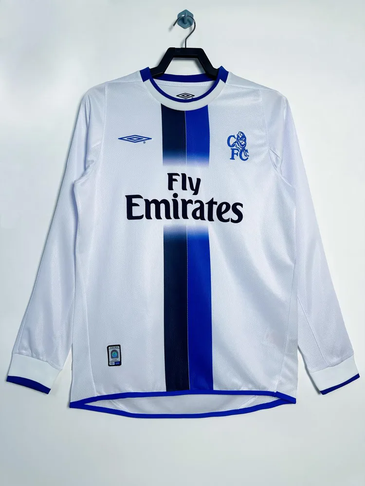Chelsea 2003-2005 Retro Manga larga Chelsea Visitante Camiseta de fútbol 2003/2005