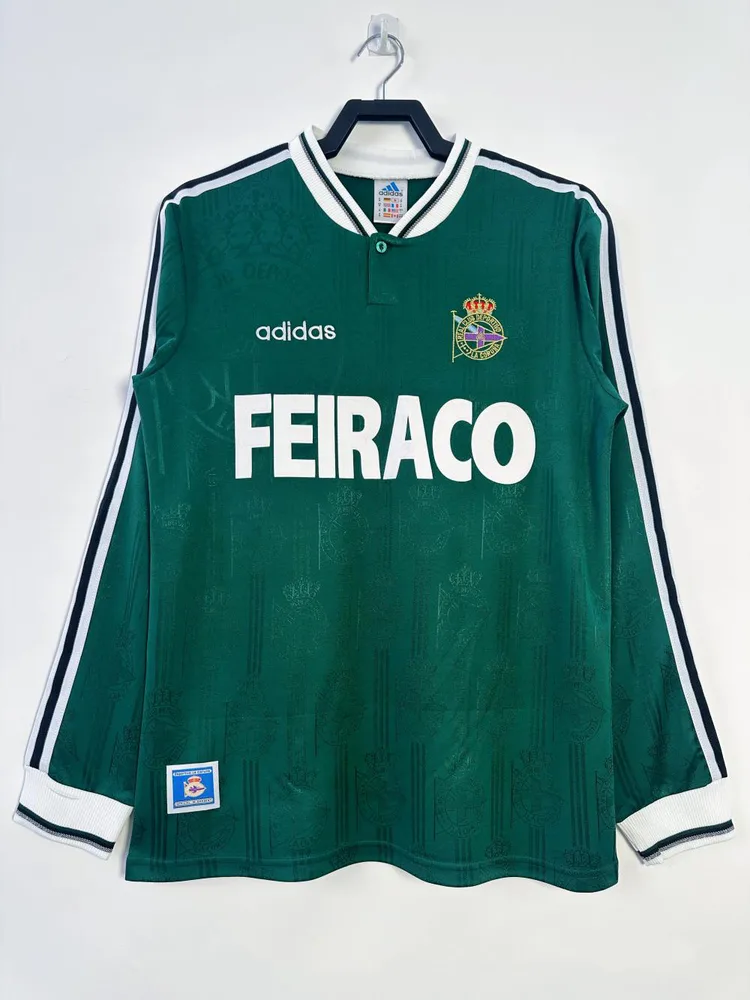 Deportivo 1999-2000 Retro Manga larga Deportivo Visitante Camiseta de fútbol 1999/2000