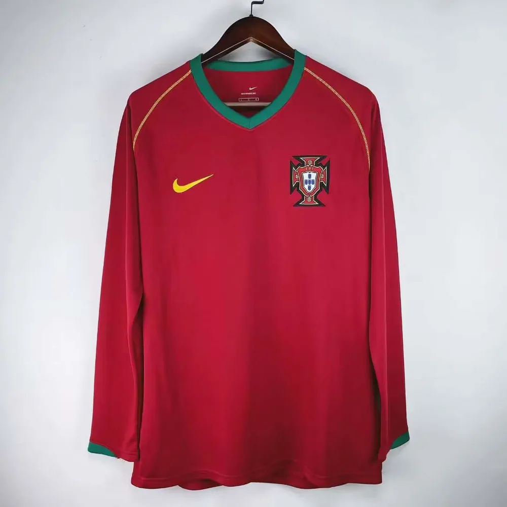 Portugal 2006 Retro Long Sleeve Portugal Home Football Shirt 2006