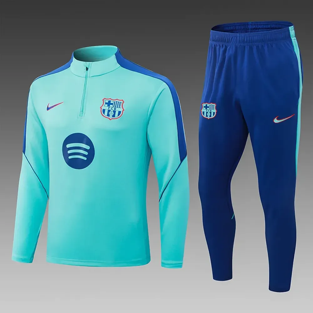 Barcelona 2026/2027 Barcelona Half-Pull Training Light blue Football Shirt Set 2026/27
