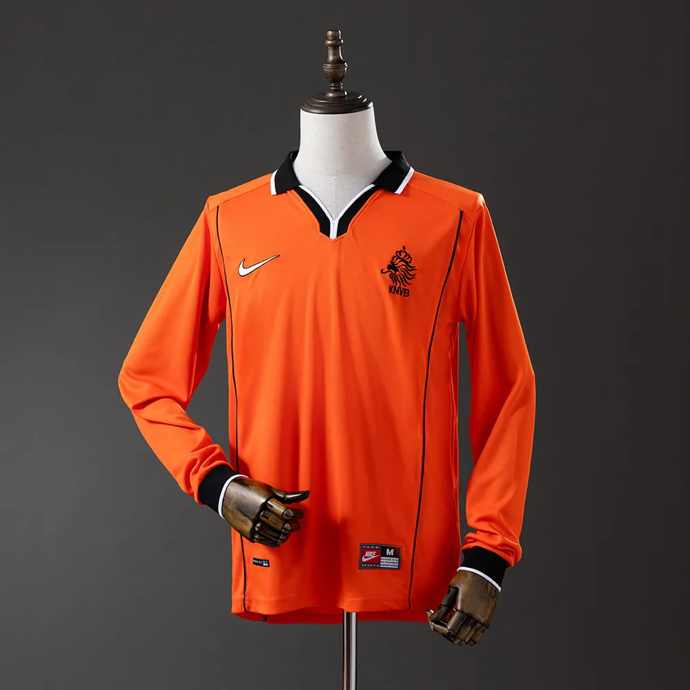Netherlands 1998 Retro Netherlands National Team Local Manga larga Jersey 1998