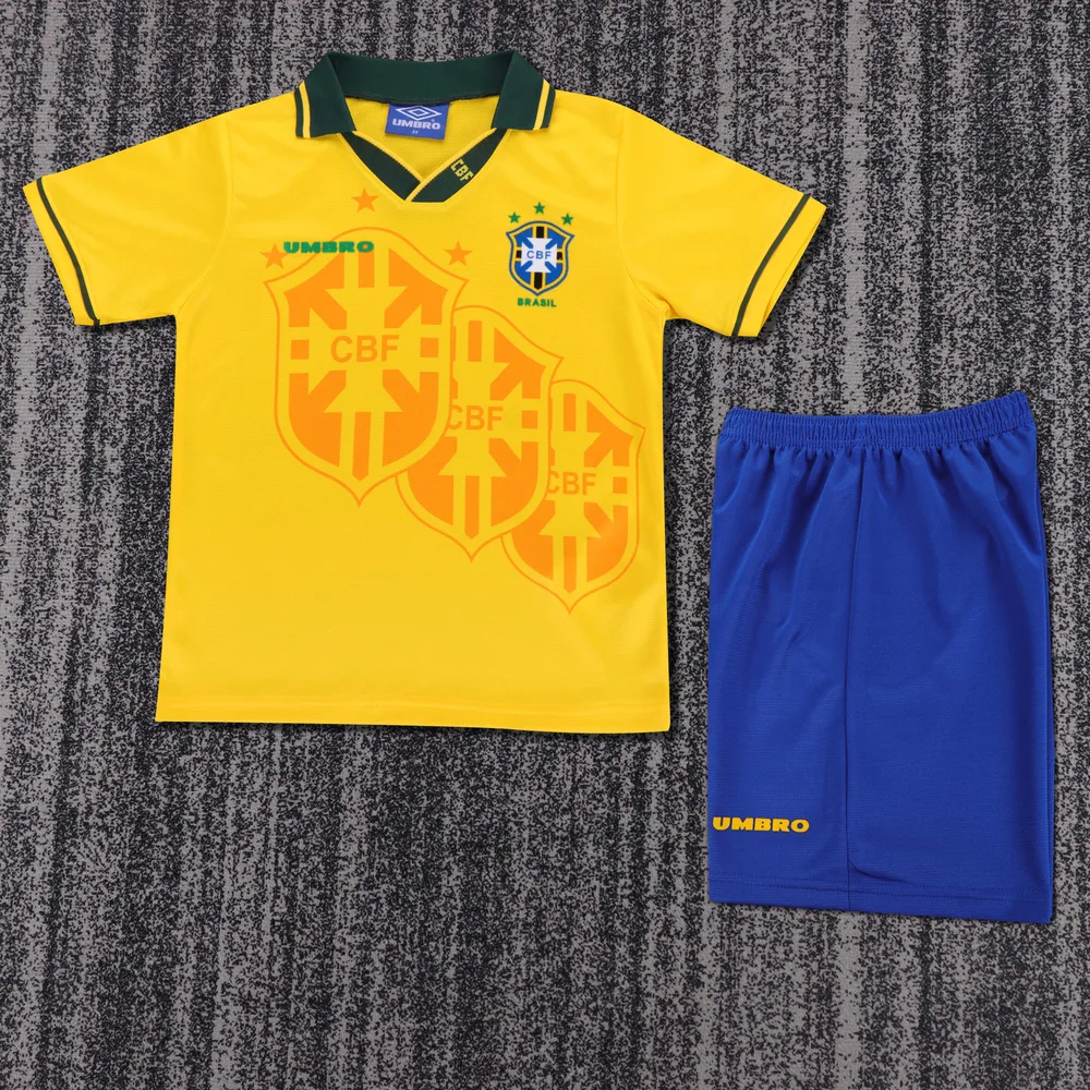Brazil 1994 Retro Brazil Local Camiseta de fútbol Talla infantil 1994