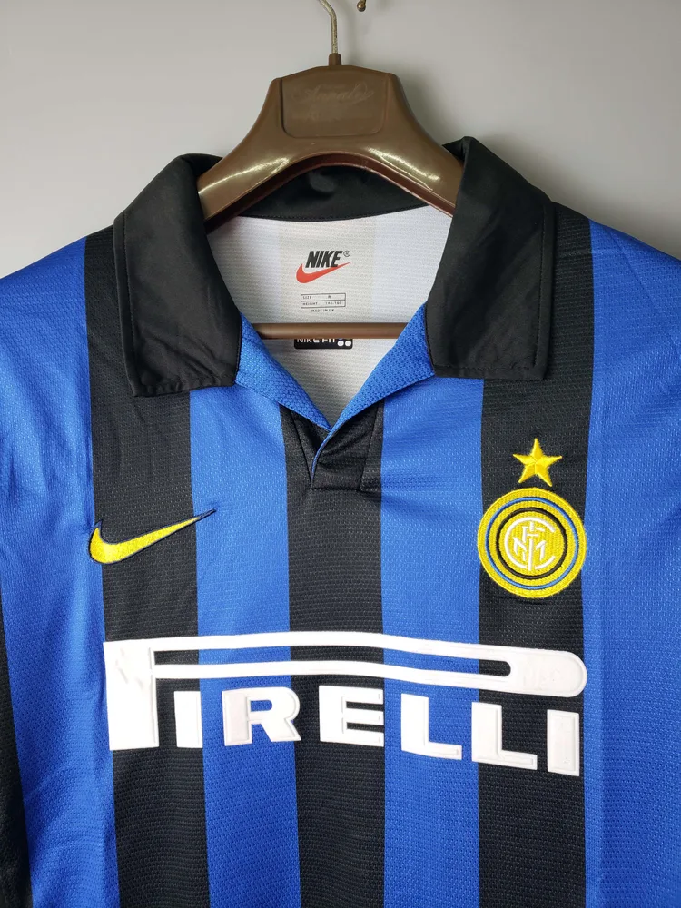 Inter Milan 1998/1999 Retro Long Sleeve Internazionale Milan Home Football Jersey 1998/1999 — 3