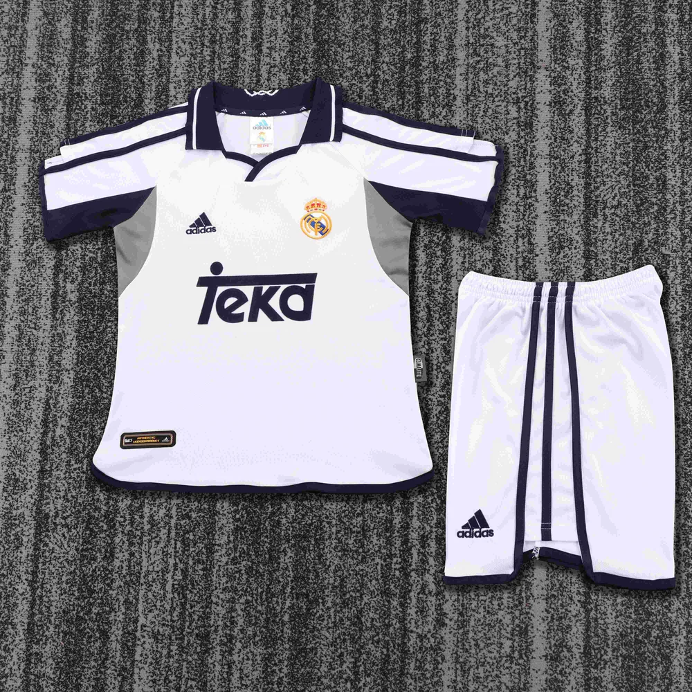 Real Madrid 2000-2001 Retro Real Madrid Local Camiseta de fútbol Talla infantil 2000/2001