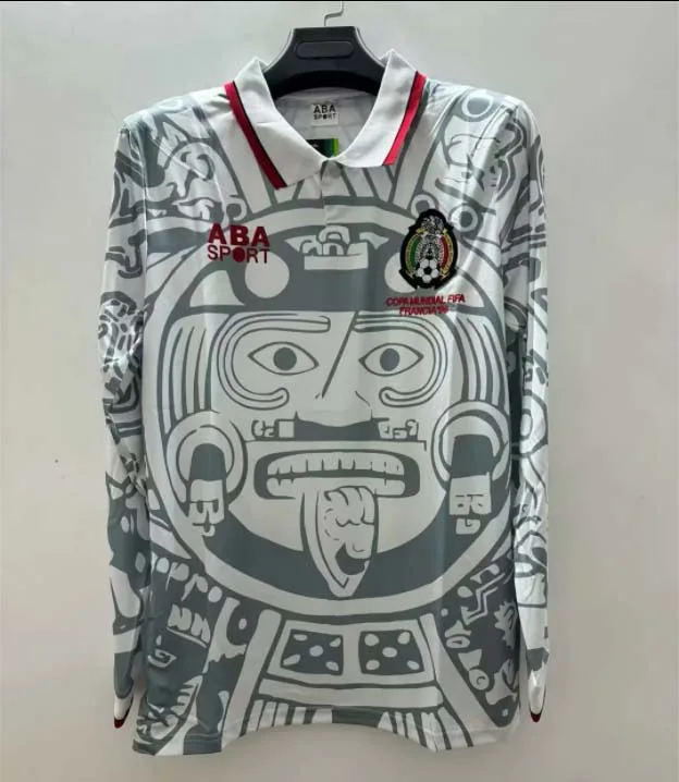 Mexico 1998 Retro Manga larga Mexico Visitante Camiseta de fútbol 1998