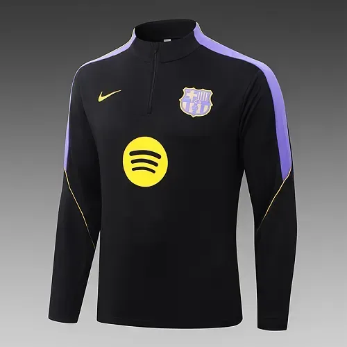 Barcelona 2026/2027 Barcelona Half-Pull Training Black Football Shirt Set 2026/27 — 4