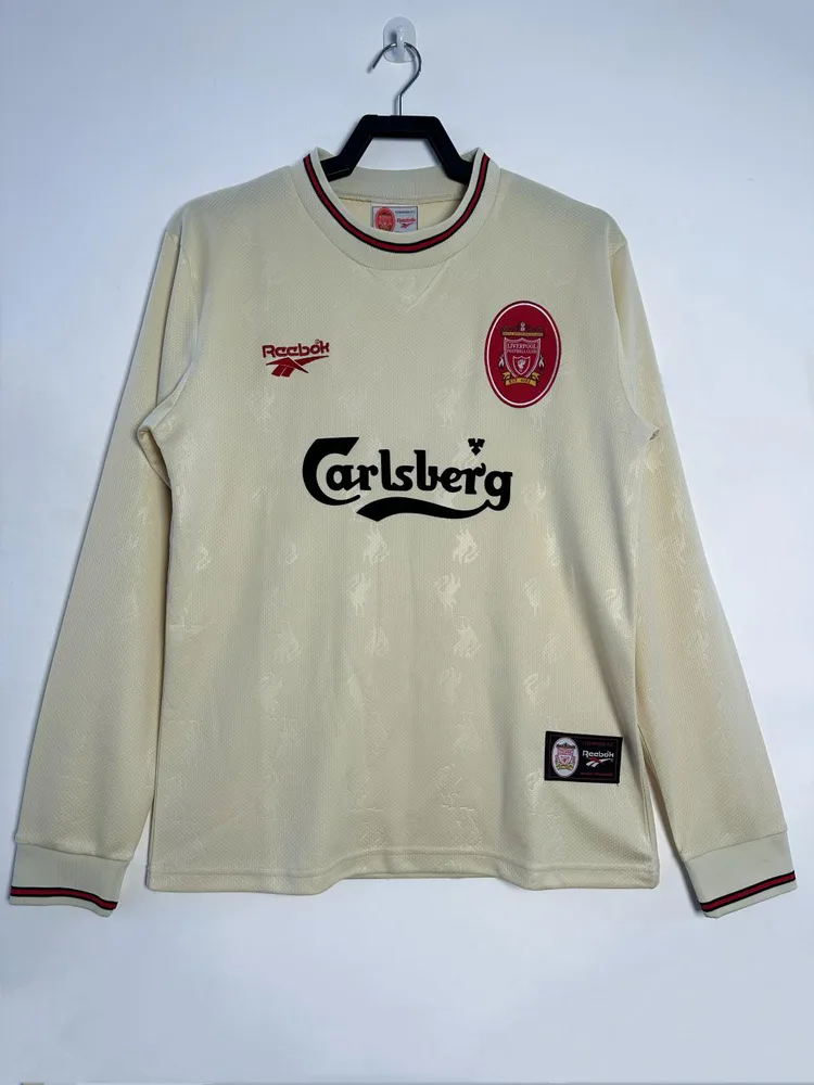 Liverpool 1996/1997 Retro Liverpool Visitante Camiseta de fútbol Manga larga 1996/1997