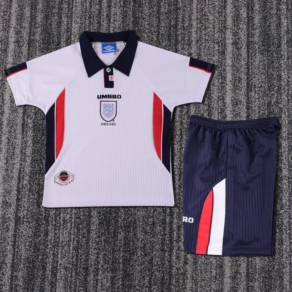 England 1998 Retro England Local Camiseta de fútbol Talla infantil 1998