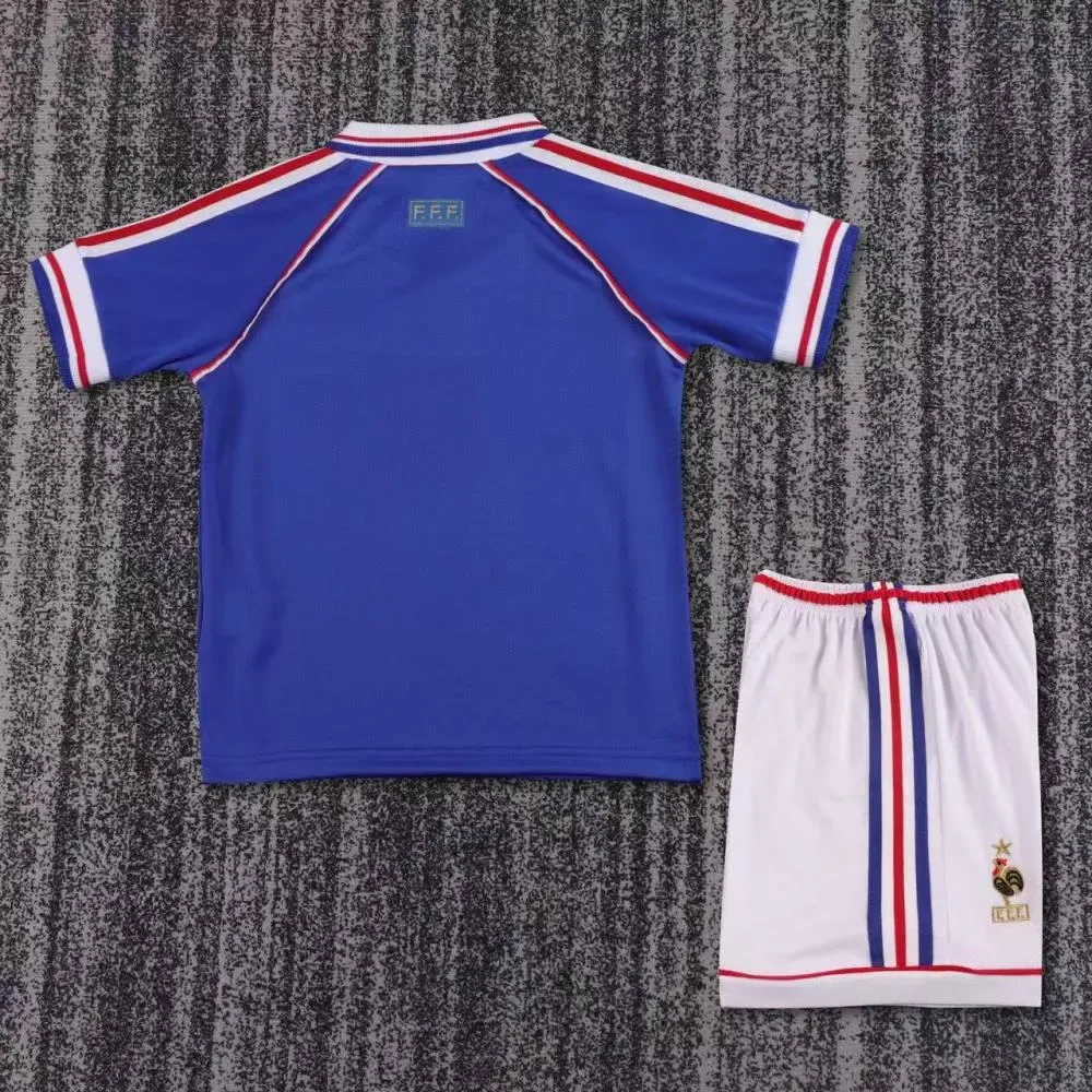 France 1998 Retro France Local Camiseta de fútbol Talla infantil 1998 — 2