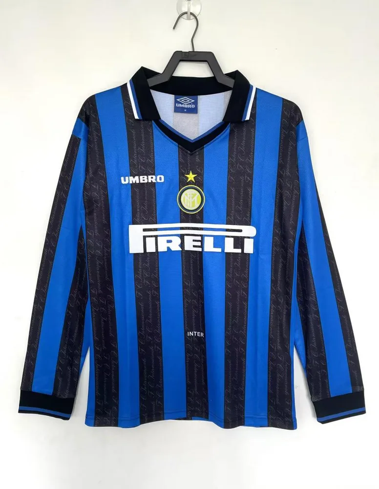 Inter Milan 1997/1998 Retro Manga larga Internazionale Milan Local Camiseta de fútbol 1997/1998