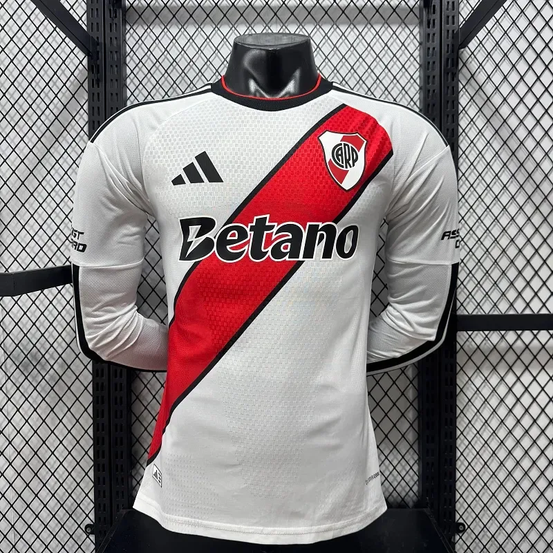 River Plate 2026/2027 Long Sleeve Player Version River Plate Home Football Jersey 2026/27