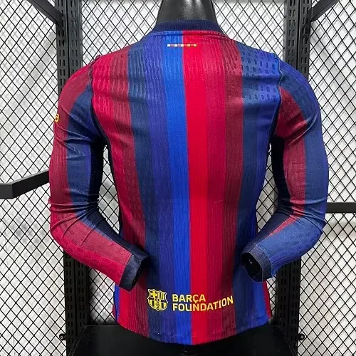Barcelona 2026/2027 Long Sleeve Player Version Barcelona Home Football Jersey 2026/27 — 2