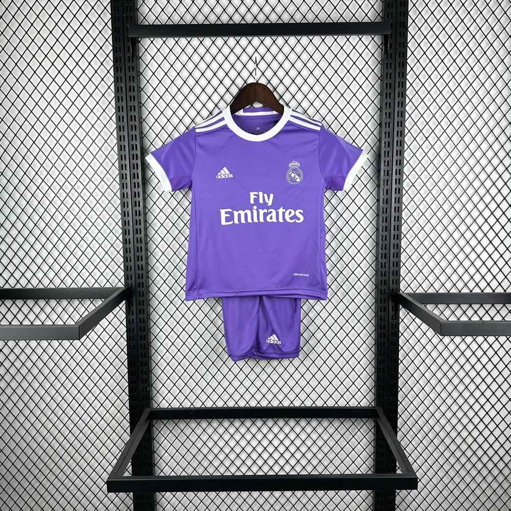 Real Madrid 2016/2017 Retro Real Madrid Visitante Camiseta de fútbol Talla infantil 2016/2017