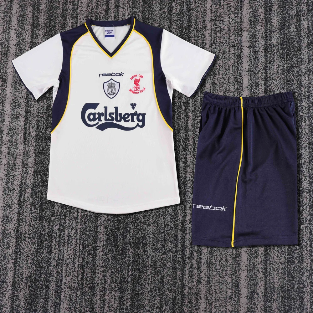 Liverpool 2001-2002 Retro Liverpool Visitante Camiseta de fútbol Talla infantil 2001/2002