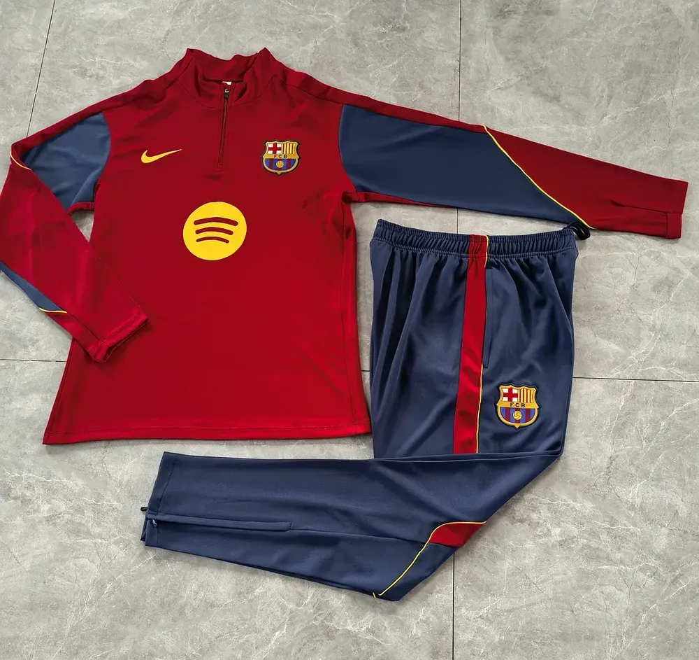 Barcelona 2026/2027 Barcelona Half-Pull Training Red Camiseta de fútbol Set 2026/27 — 3