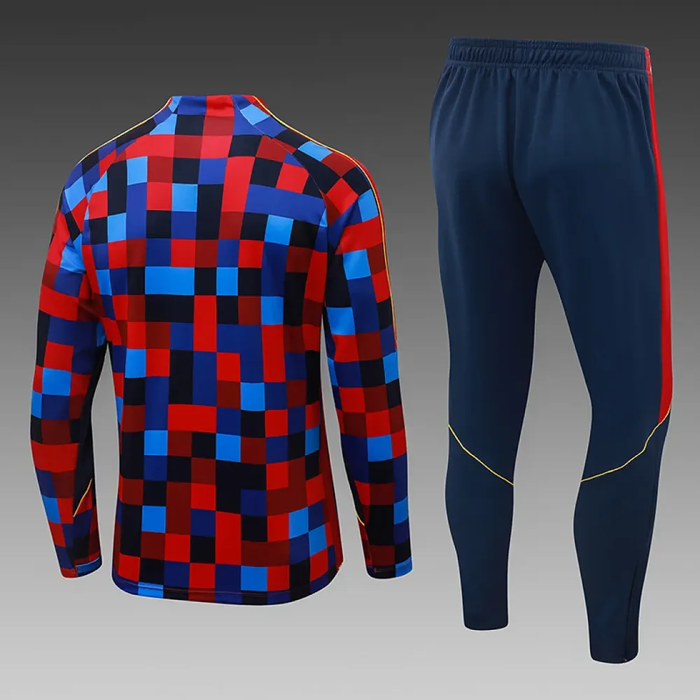 Barcelona 2026/2027 Barcelona Half-Pull Training Red-Blue Digital Football Shirt Set 2026/27 — 2