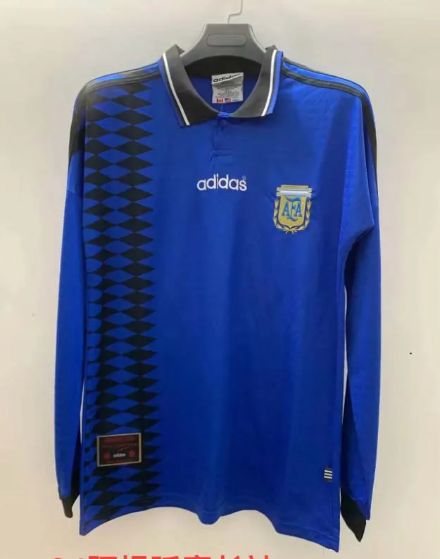 Argentina 1994 Retro Manga larga Argentina National Team Visitante Camiseta de fútbol 1994
