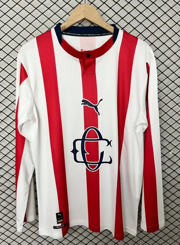 Chivas 2026/2027 Long Sleeve Chivas 120th Anniversary Edition Red & White Football Jersey 2026/27