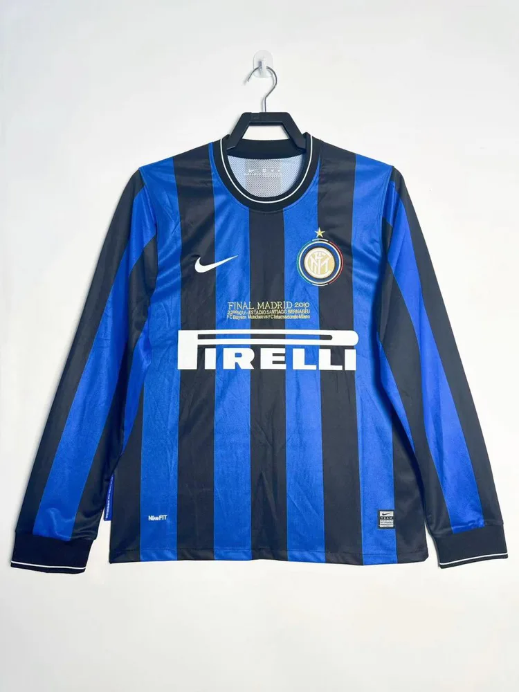 Inter Milan 2009/2010 Retro Manga larga Inter Milan Local Camiseta de fútbol 2009/2010