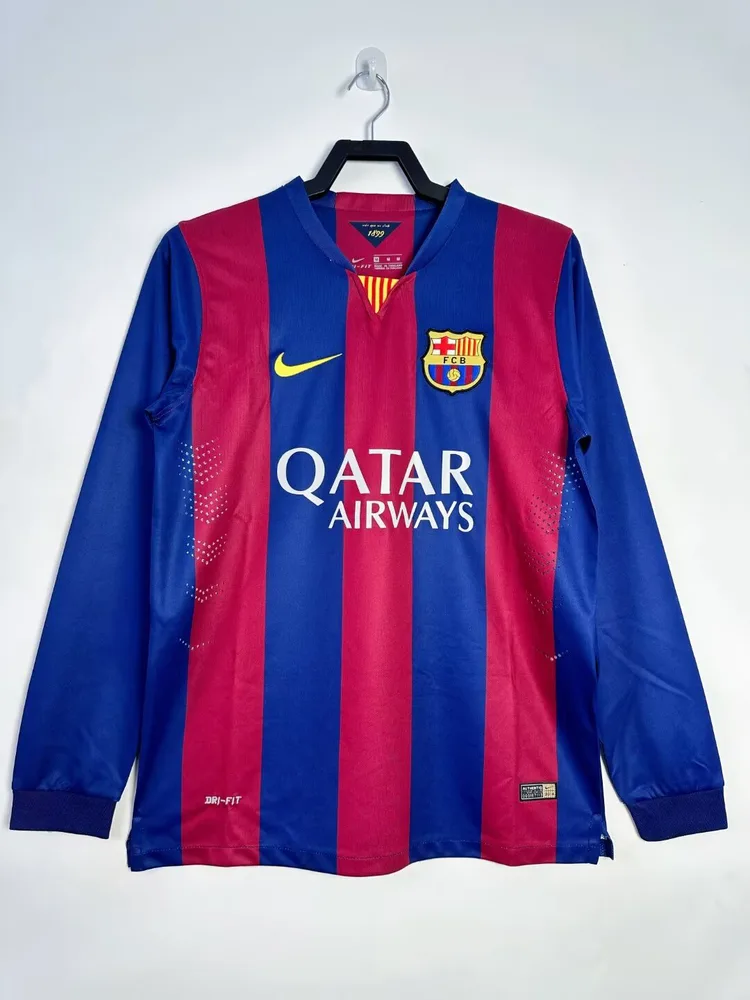 Barcelona 2014/2015 Retro Manga larga Barcelona Camiseta de fútbol Local 2014/2015