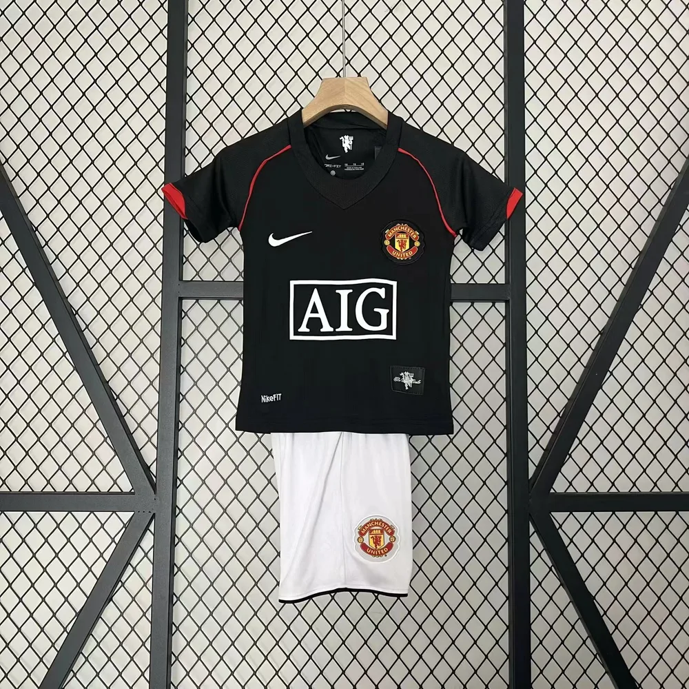 Manchester United 2007/2008 Retro Manchester United Tercera Visitante Camiseta de fútbol Talla infantil 2007/2008