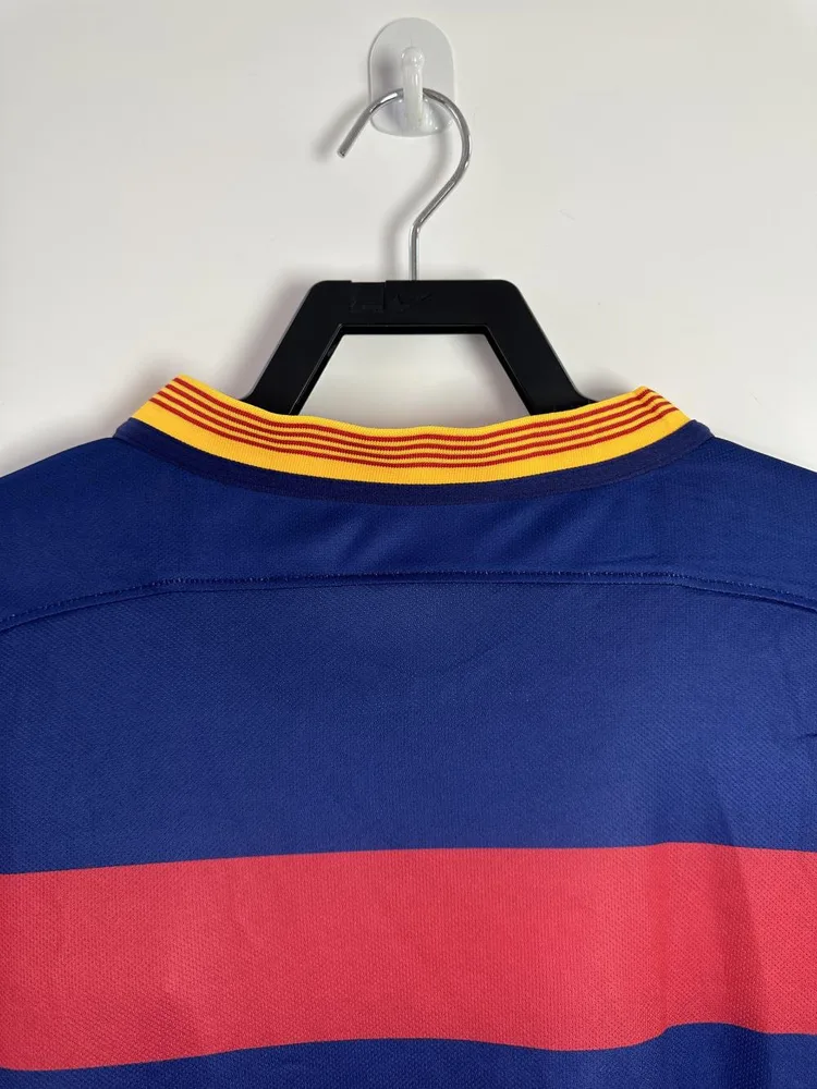 Barcelona 2015/2016 Retro Barcelona Home Football Jersey Long Sleeve 2015/2016 — 4