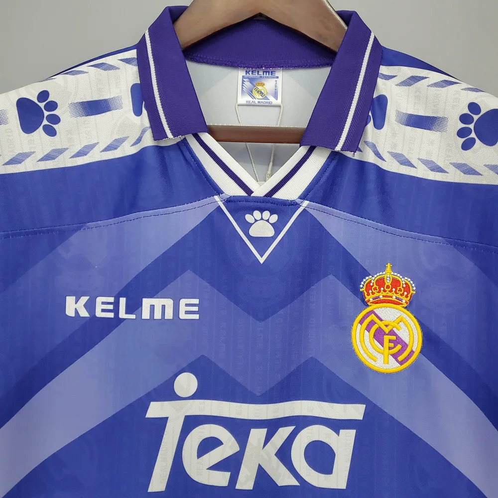 Real Madrid 1996/1997 Retro Real Madrid Visitante Camiseta de fútbol 1996/1997 — 3