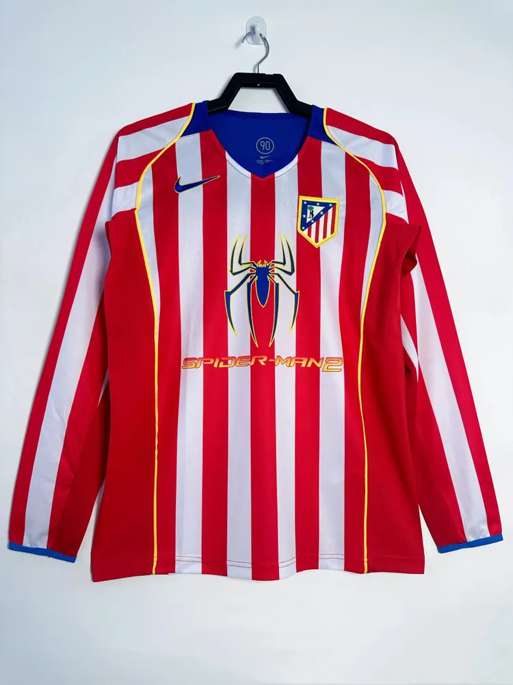 Atlético Madrid 2004/2005 Retro Manga larga Atletico Madrid Local Camiseta de fútbol 2004/2005