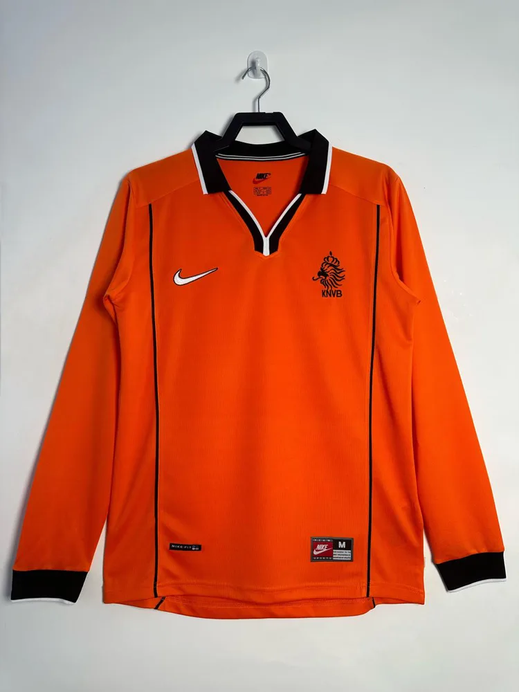Netherlands 1998 Retro Manga larga Netherlands Local Camiseta de fútbol 1998