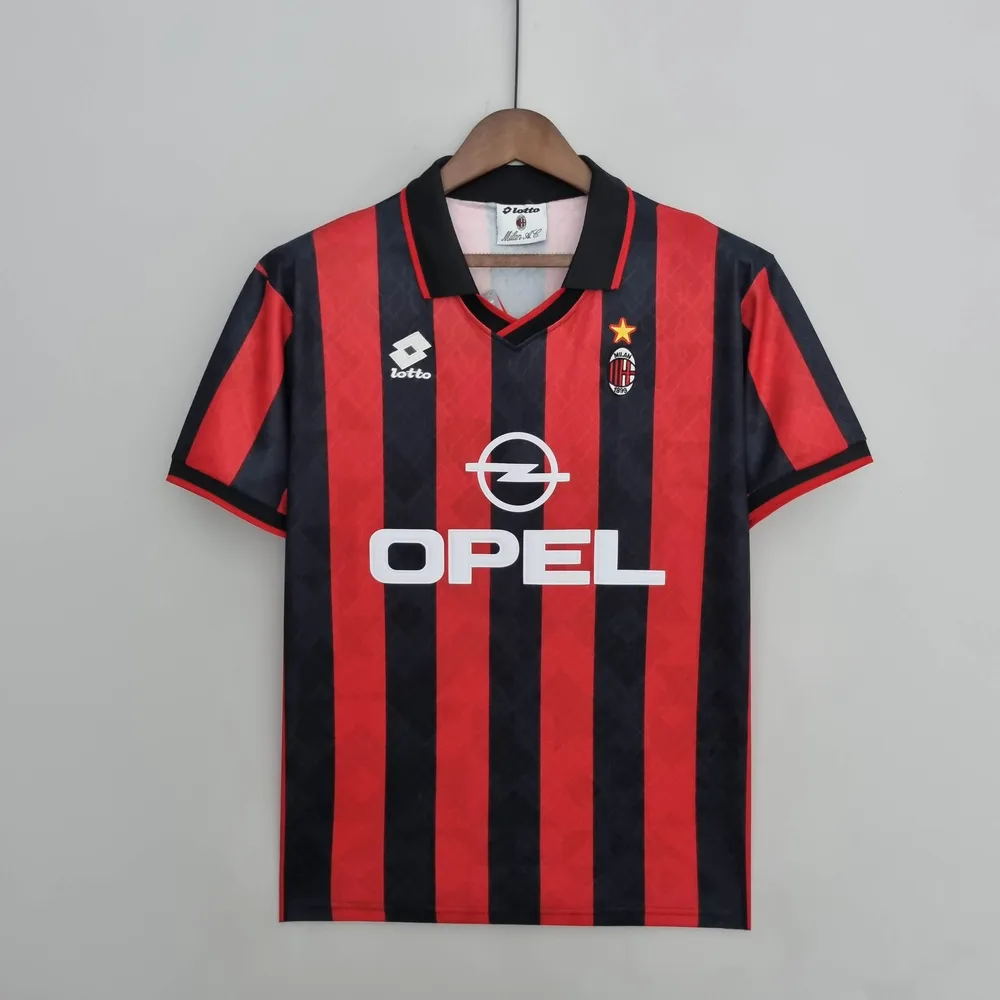 AC Milan 1995/1996 Retro AC Milan Local Camiseta de fútbol 1995/1996