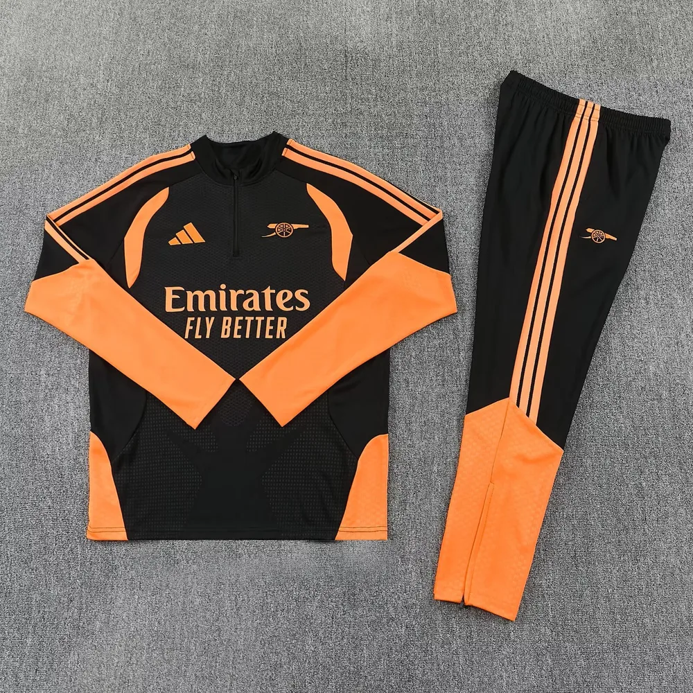 Arsenal 2026/2027 Arsenal Half-Pull Training Suit Orange Black Football Jersey 2026/27 — 3