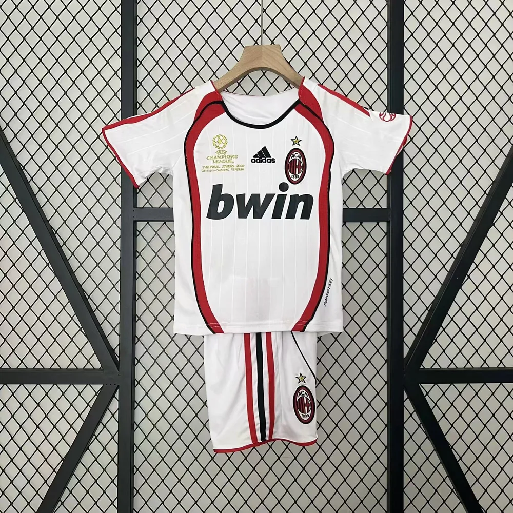 AC Milan 2006/2007 Retro AC Milan Visitante Camiseta de fútbol Talla infantil 2006/2007