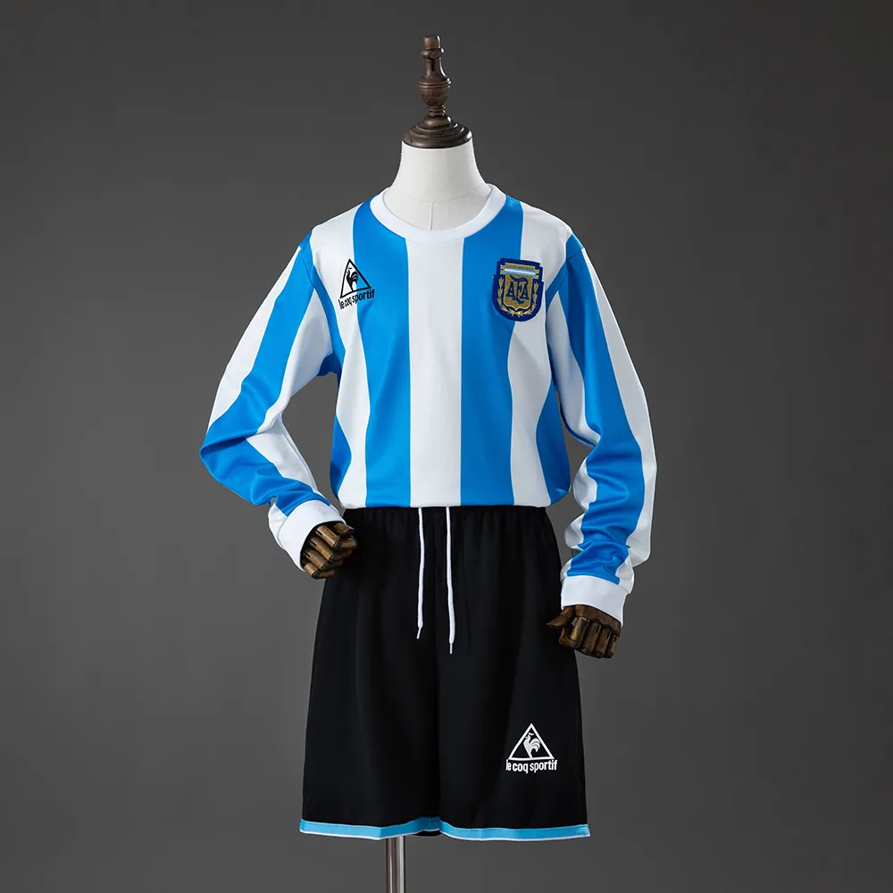 Argentina 1998 Retro Argentina National Team Local Camiseta de fútbol Talla infantil 1998