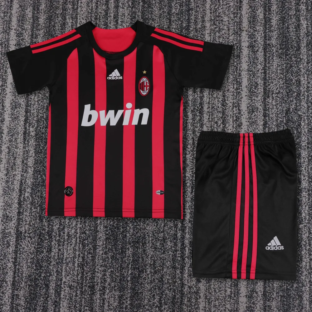 AC Milan 2008-2009 Retro AC Milan Local Camiseta de fútbol Talla infantil 2008/2009
