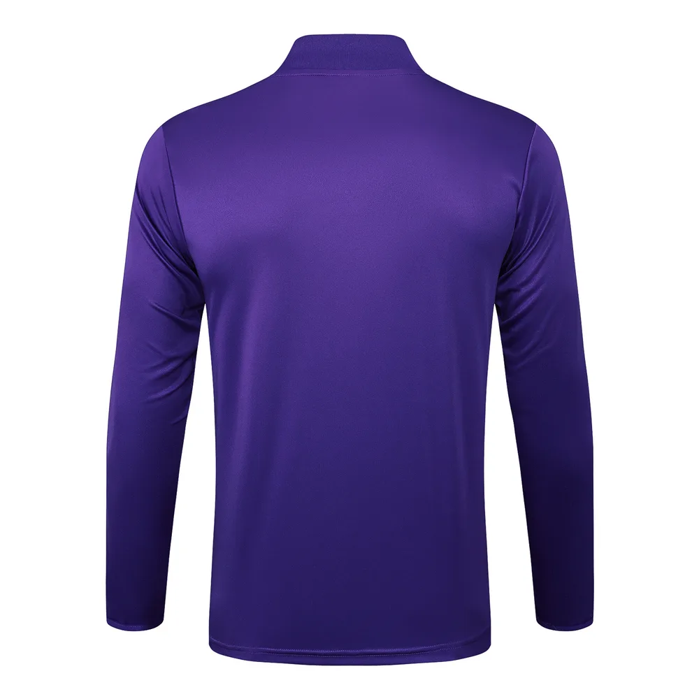 Real Madrid 2025/2026 Real Madrid Purple Retro Edition Half-Pull Training Suit Football Shirt Set 2025/2026 — 4
