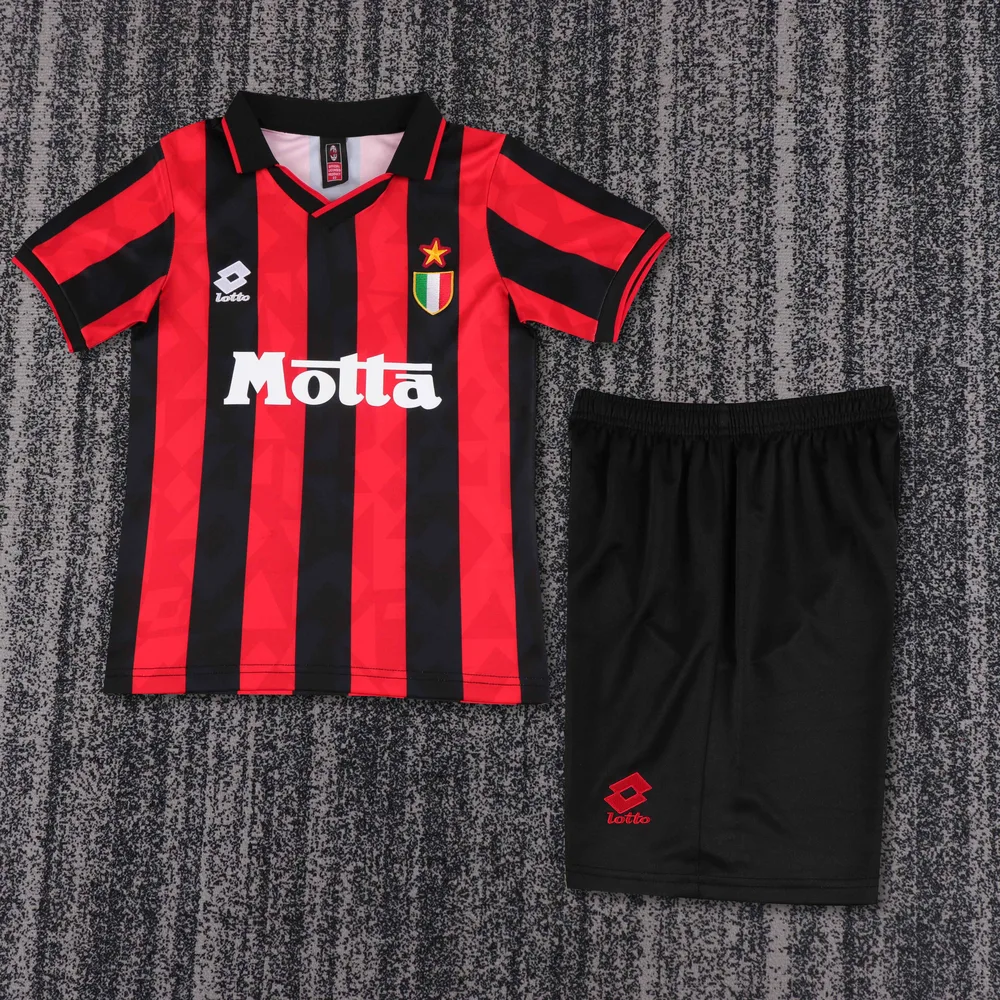 AC Milan 1993-1994 Retro AC Milan Local Camiseta de fútbol Talla infantil 1993/1994