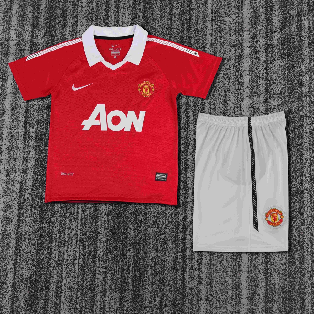 Manchester United 2010-2011 Retro Manchester United Local Camiseta de fútbol Talla infantil 2010/2011