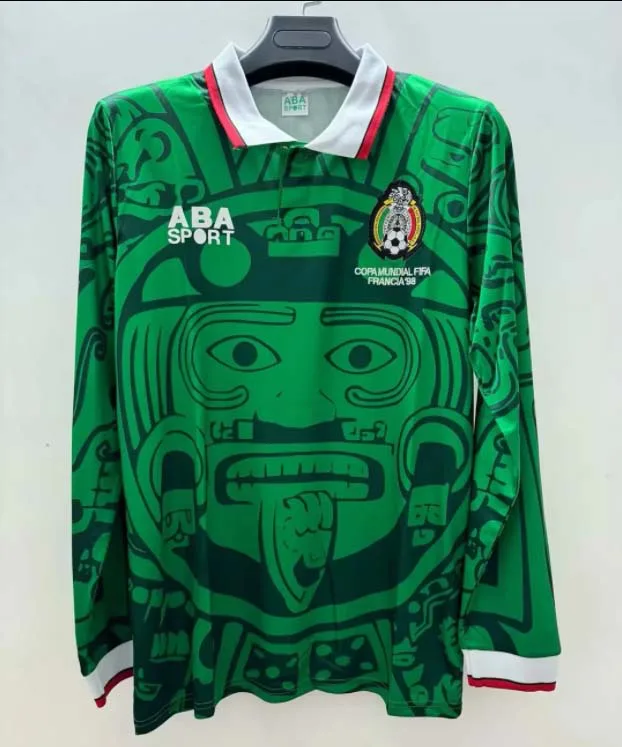 Mexico 1998 Retro Manga larga Mexico Local Camiseta de fútbol 1998
