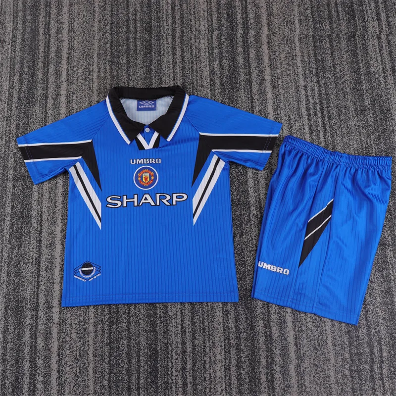 Manchester United 1996/1998 Retro Manchester United Tercera Visitante Camiseta de fútbol Talla infantil 1996/1998