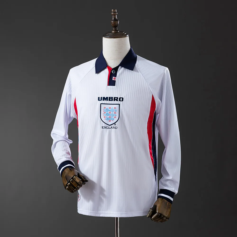 England 1998 Retro England Local Manga larga Jersey 1998