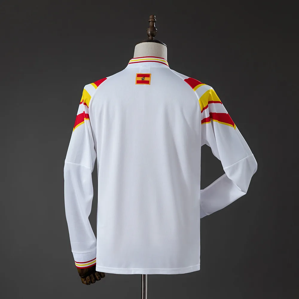Spain 1996 Retro Spain Visitante Manga larga Jersey 1996 — 2