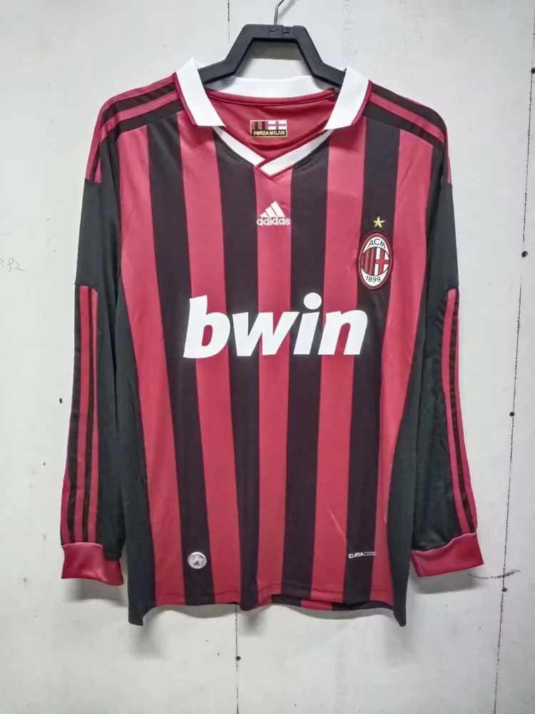 AC Milan 2009/2010 Retro Manga larga AC Milan Local Camiseta de fútbol 2009/2010