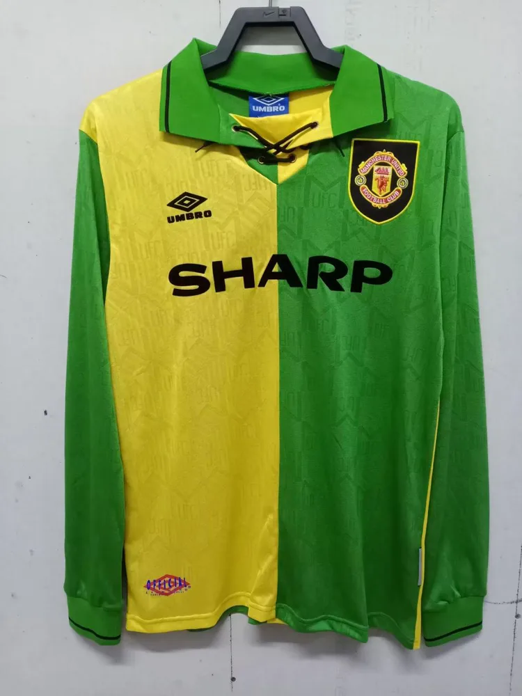 Manchester United 1992/1994 Retro Manga larga Manchester United Tercera Visitante Camiseta de fútbol 1992/1994