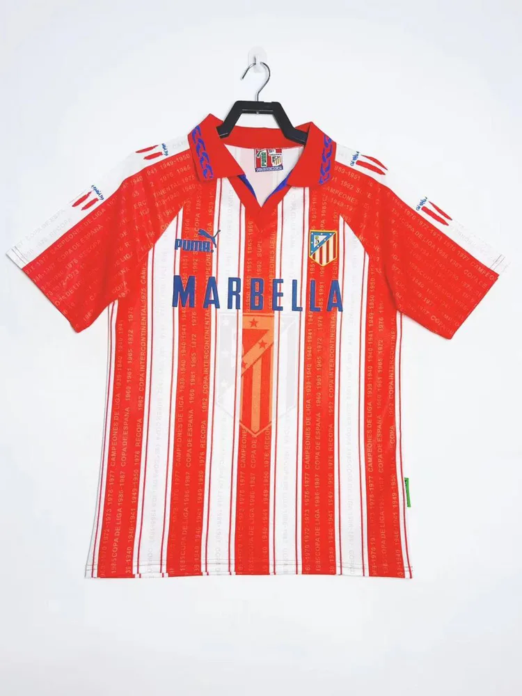 Atlético Madrid 1995/1996 Retro Atletico Madrid Local Camiseta de fútbol 1995/1996