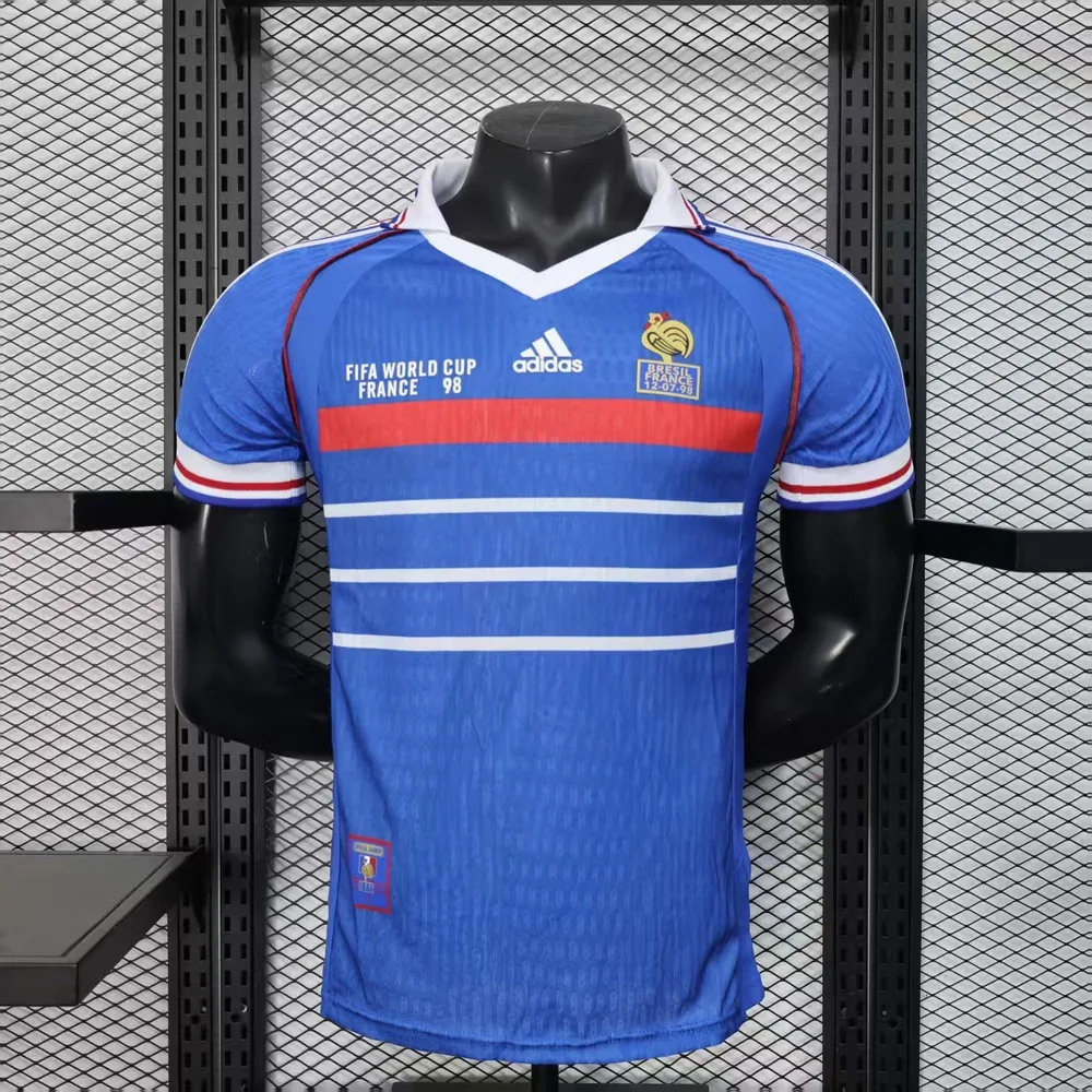 France 1998 Versión jugador Retro France Local Camiseta de fútbol 1998