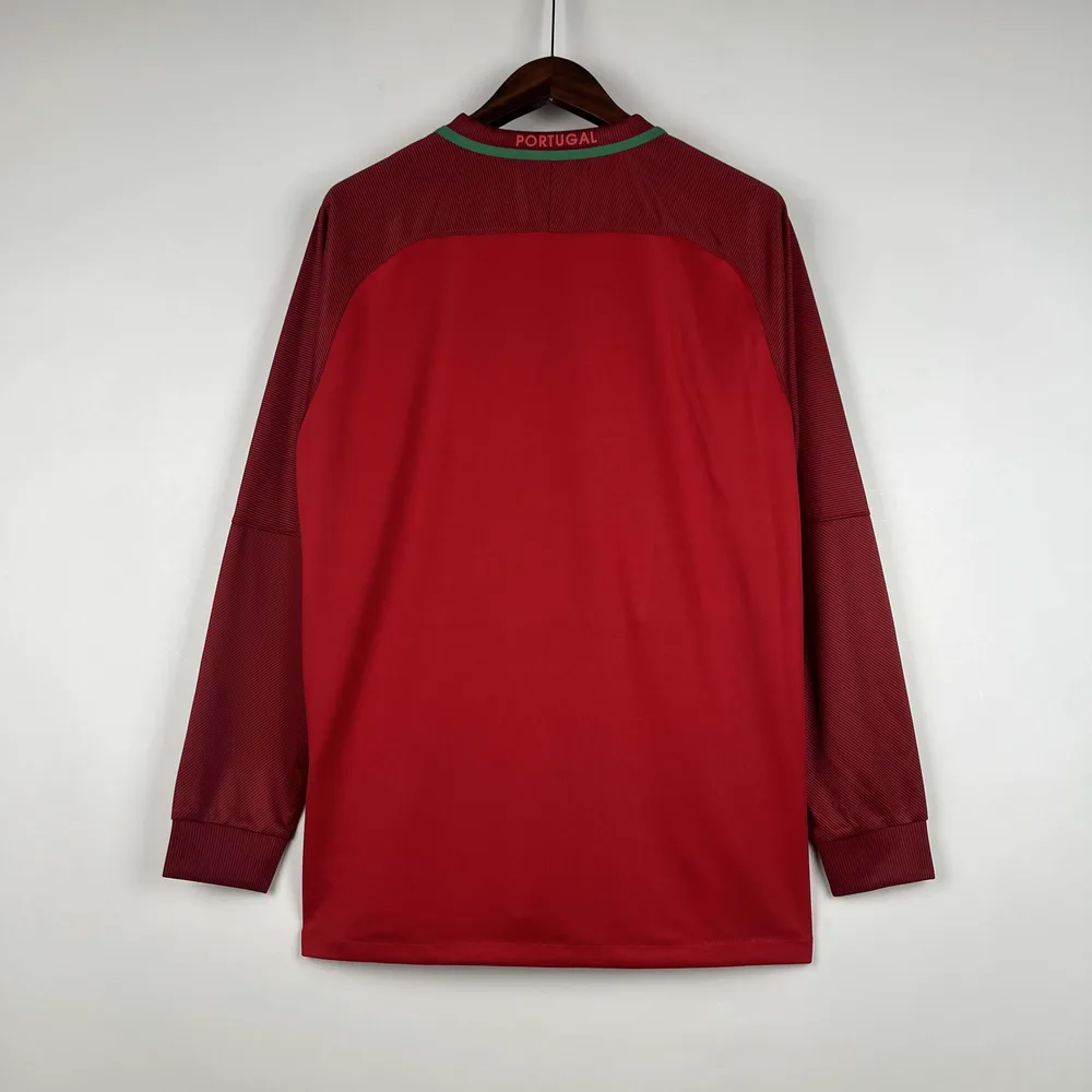 Portugal 2016 Retro Long Sleeve Portugal Home Football Shirt 2016 — 2