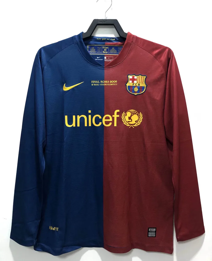 Barcelona 2008/2009 Retro Manga larga Barcelona Camiseta de fútbol Local Champions League 2008/2009