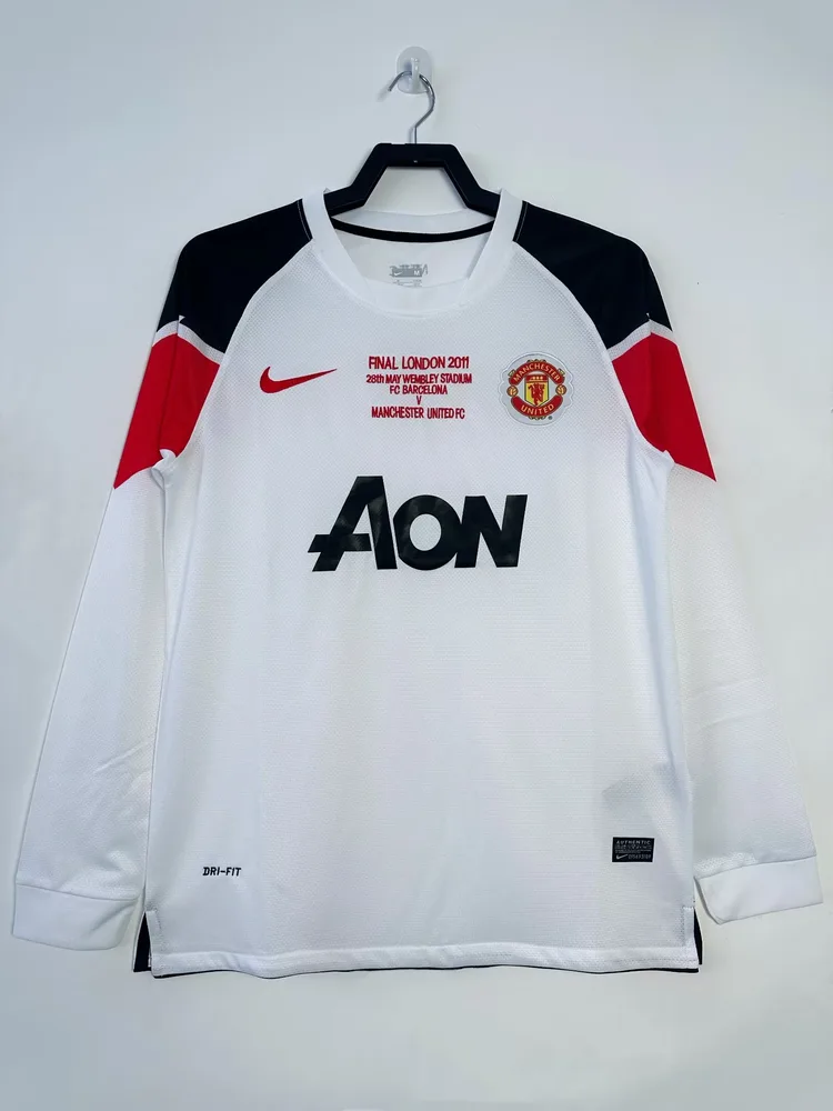 Manchester United 2010/2011 Retro Manchester United Long sleeves Visitante Camiseta de fútbol 2010/2011
