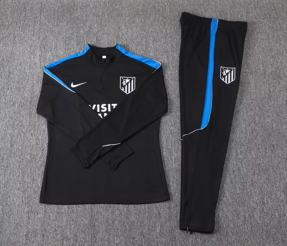 Atlético Madrid 2026/2027 Atletico Madrid Half-Pull Training Suit Black Football Jersey 2026/27 — 3